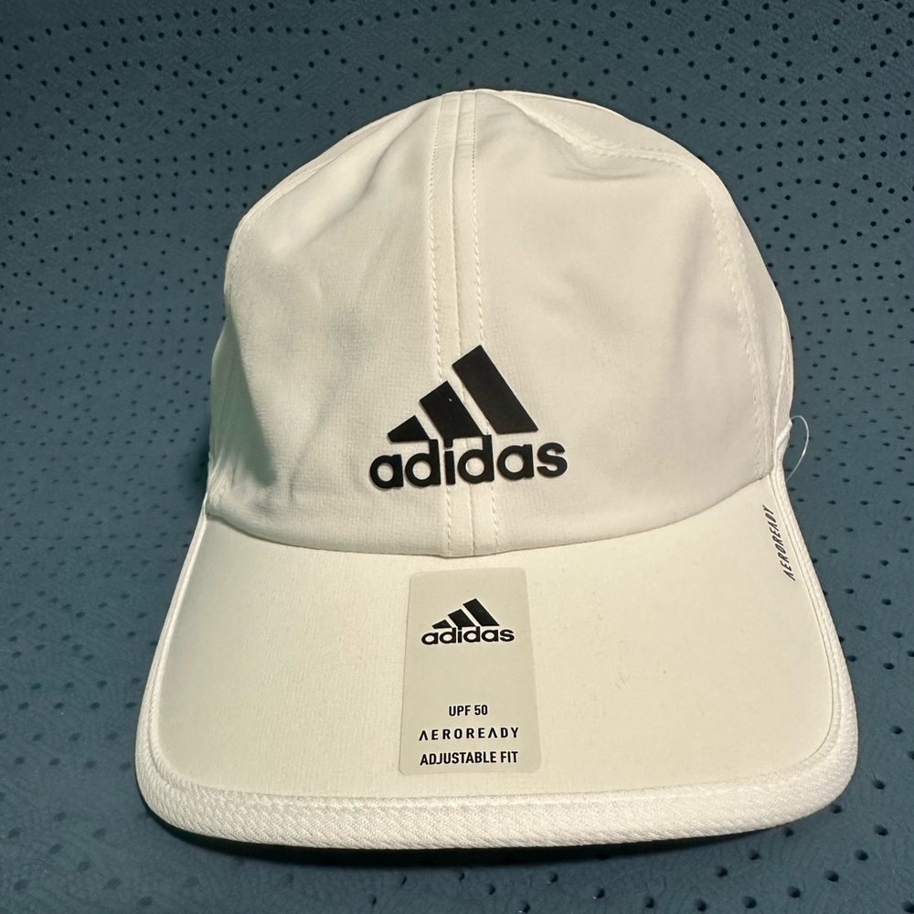New Adidas white cap man UPF 50 ADJUSTABLE FIT